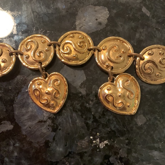 🎉HP🎉 Vintage EDOUARD RAMBAUD PARIS  Heart/Disc gold Belt - Picture 12 of 15